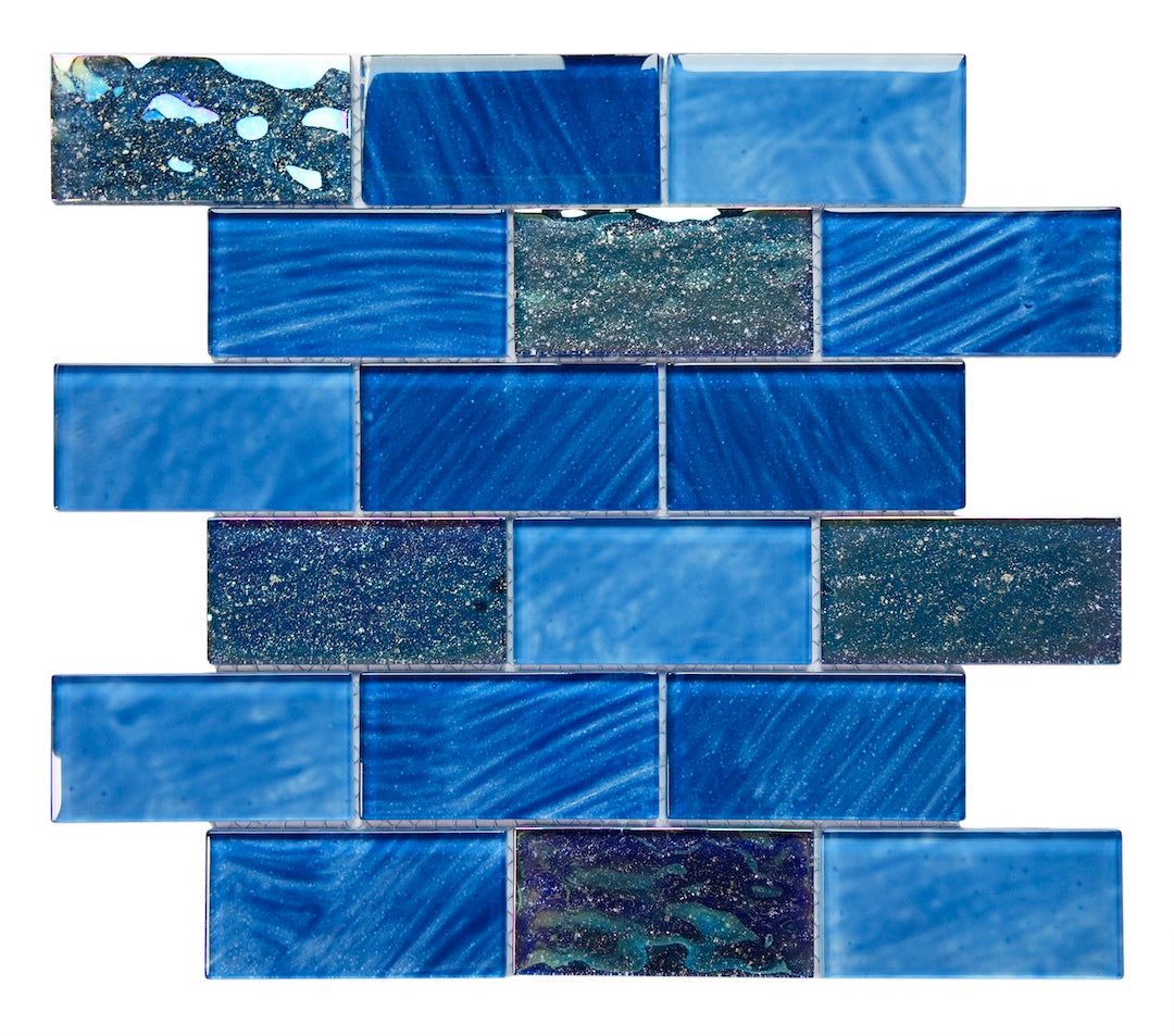 Crystal Aqua Amazon Pronto Blue Glass Mosaic Tile