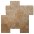 Walnut Travertine Tumbled Versailles Pattern Tile.