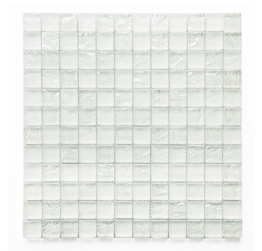 Crystal Aqua Soho White 1x1 Glass Mosaic Tile