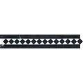 2x12 Honed Thassos White Marble BIAS Border w/ Black Dots.