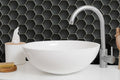 Black 2x2 Hexagon 12x12 Porcelain Mosaic Tile - Onlinetileshop.com