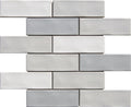 Cloud Silver 2x6 Beveled Brick Porcelain Mosaic Tile - Onlinetileshop.com