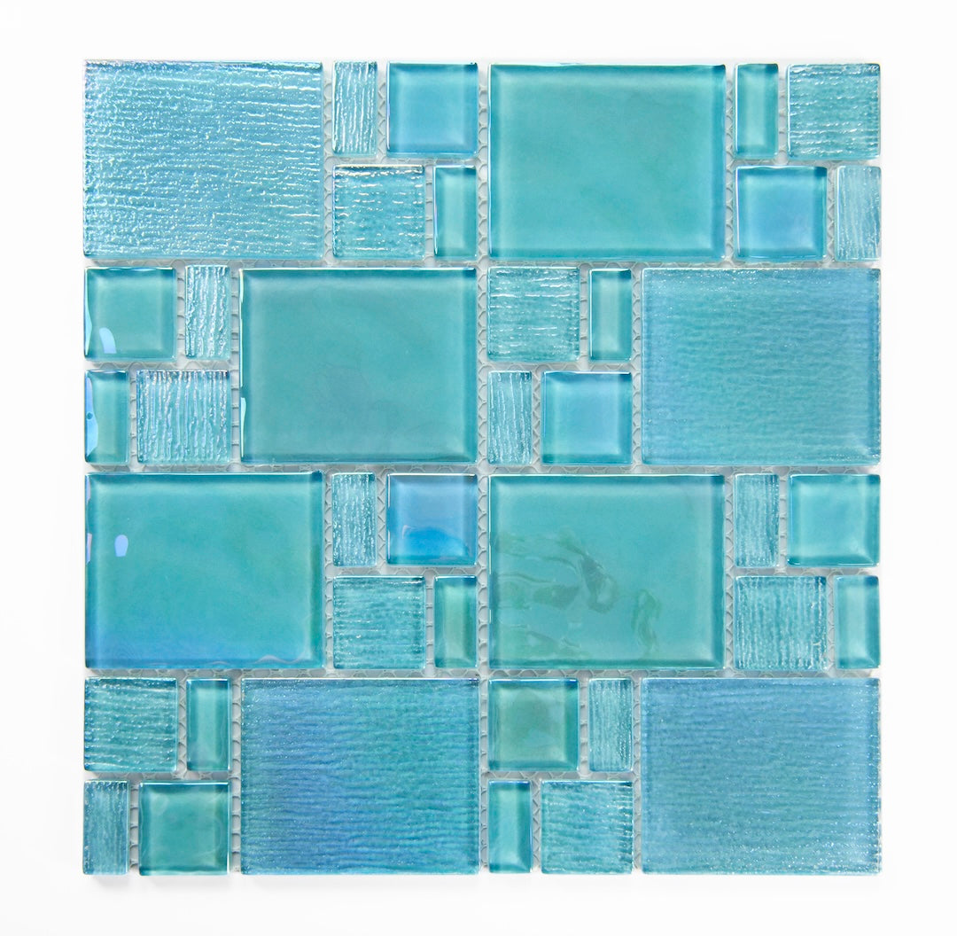 Crystal Aqua Kripton Green Glass Mosaic Tile
