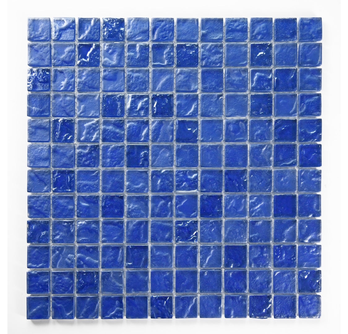 Crystal Aqua Soho Deep Blue 1x1 Glass Mosaic Tile