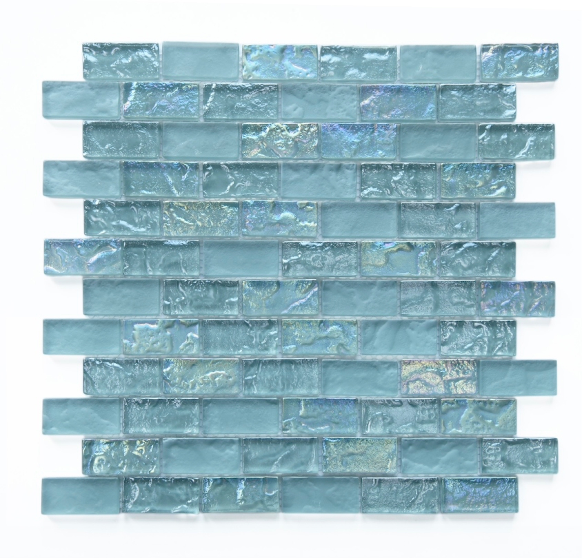 Crystal Aqua Soho Green 1x2 Glass Mosaic Tile