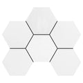 4x4 Thassos White Hexagon Polished Mosaic Tile.