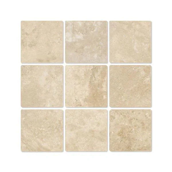 4x4 Tumbled Durango Travertine Tile.