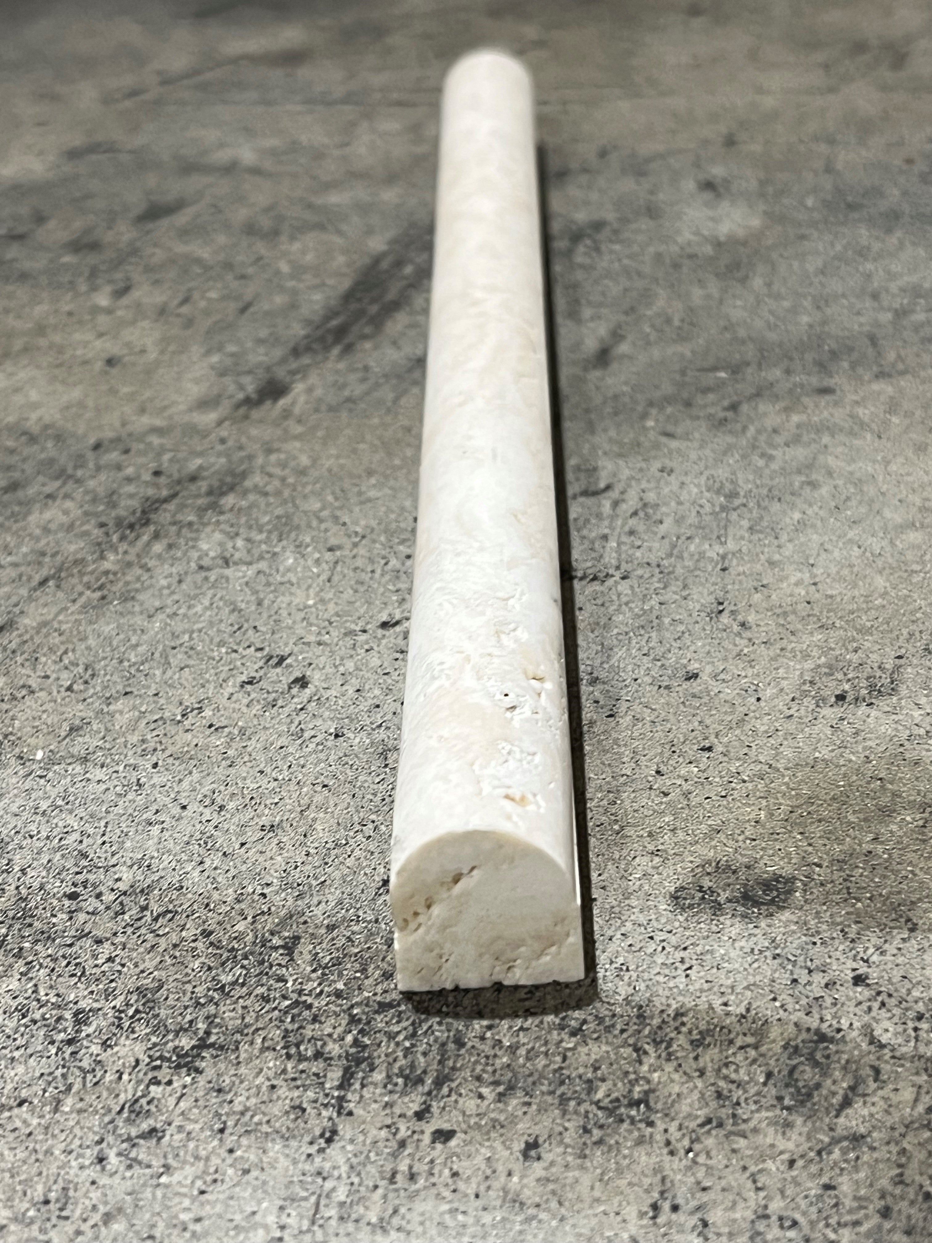 Cream Light Bianco Bullnose Pencil Liner Honed and Unfilled Mosaic Tile