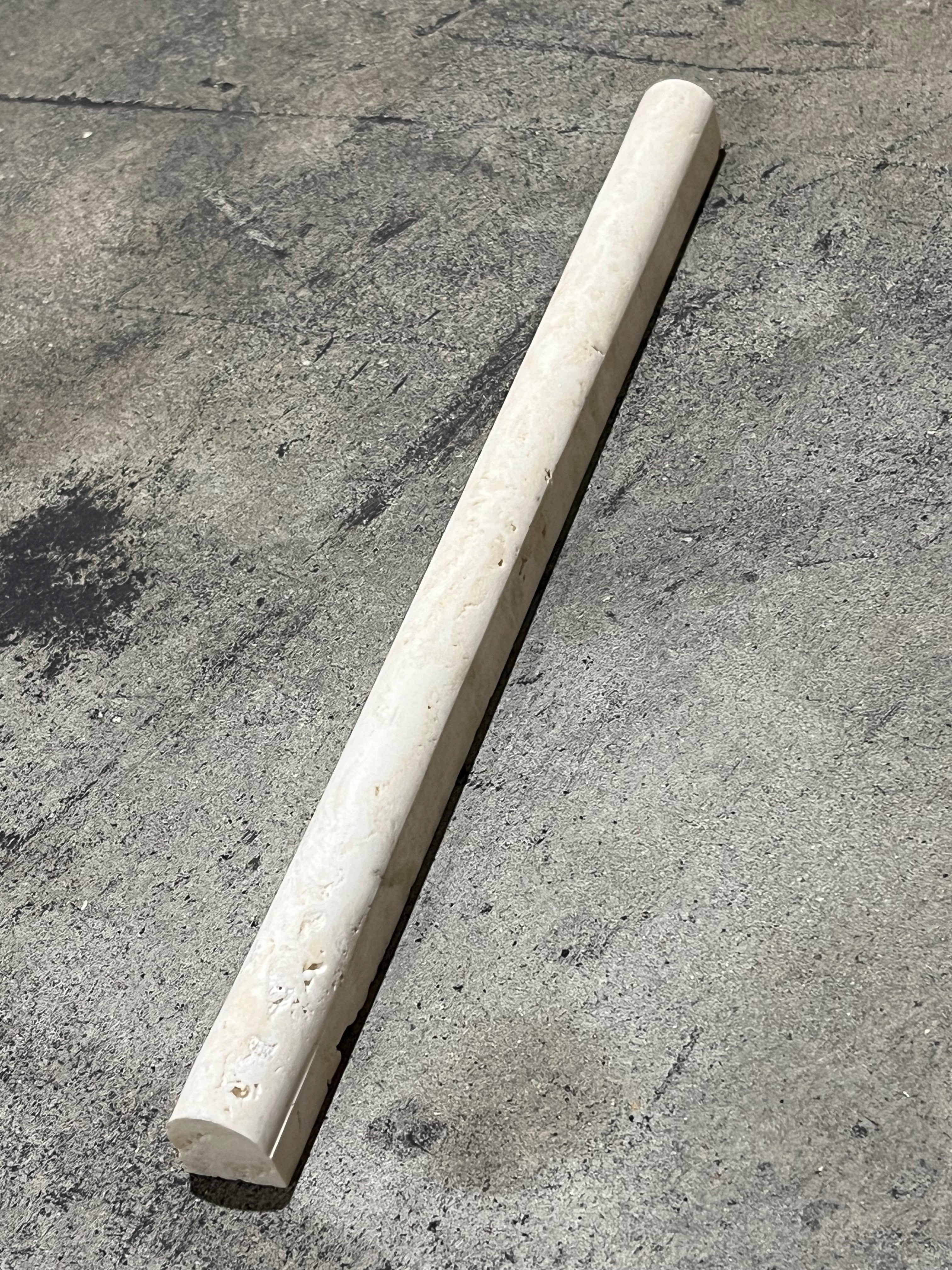 Cream Light Bianco Bullnose Pencil Liner Honed and Unfilled Mosaic Tile