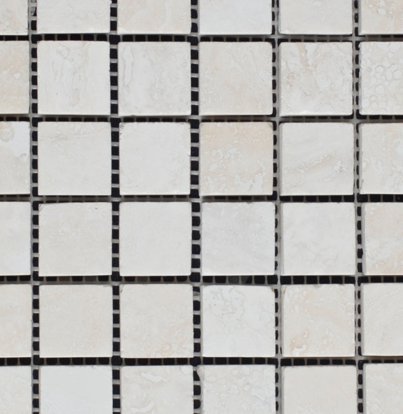 Cream Light Bianco 1x1 Honed and Filled Mosaic Tile