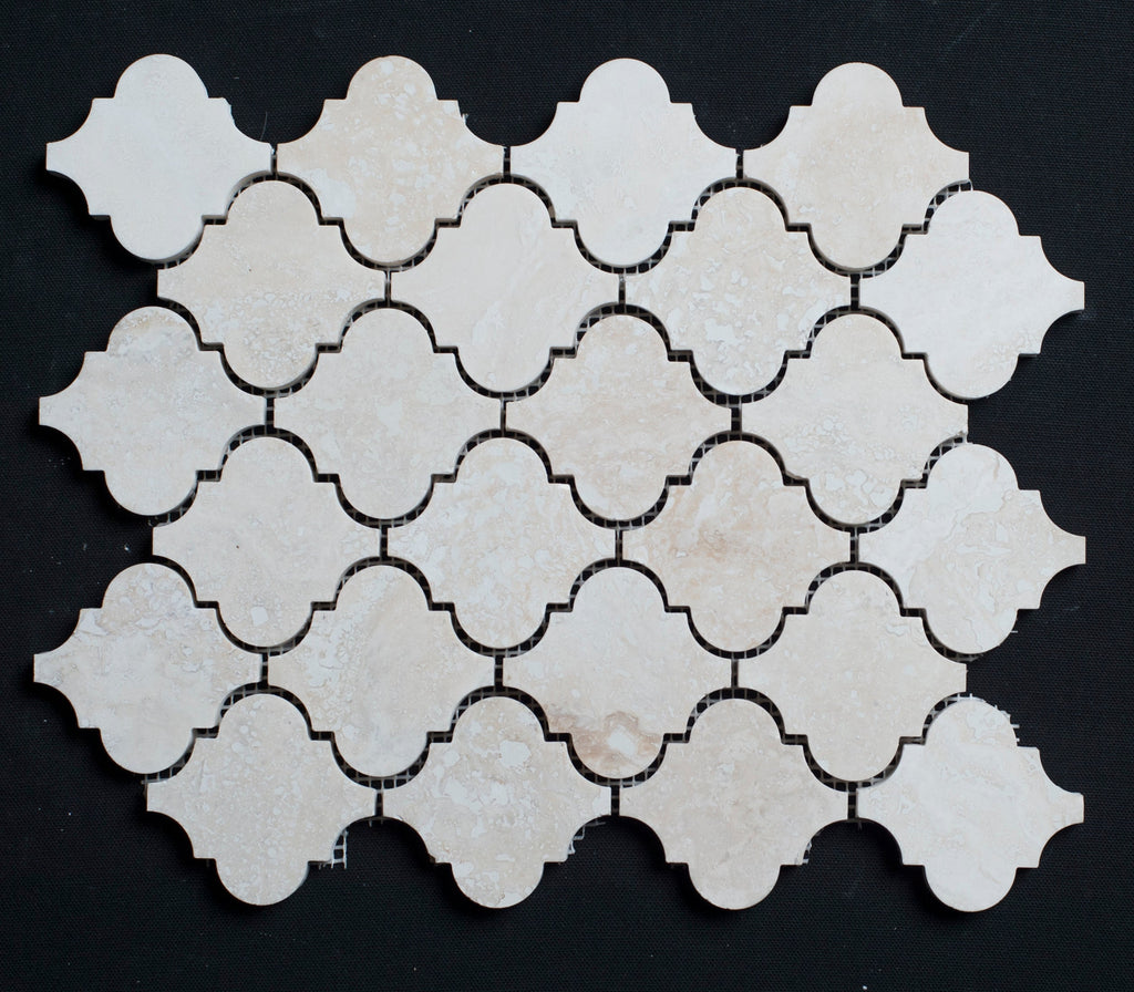 Cream Light Bianco Lantern Honed and Filled Mosaic Tile