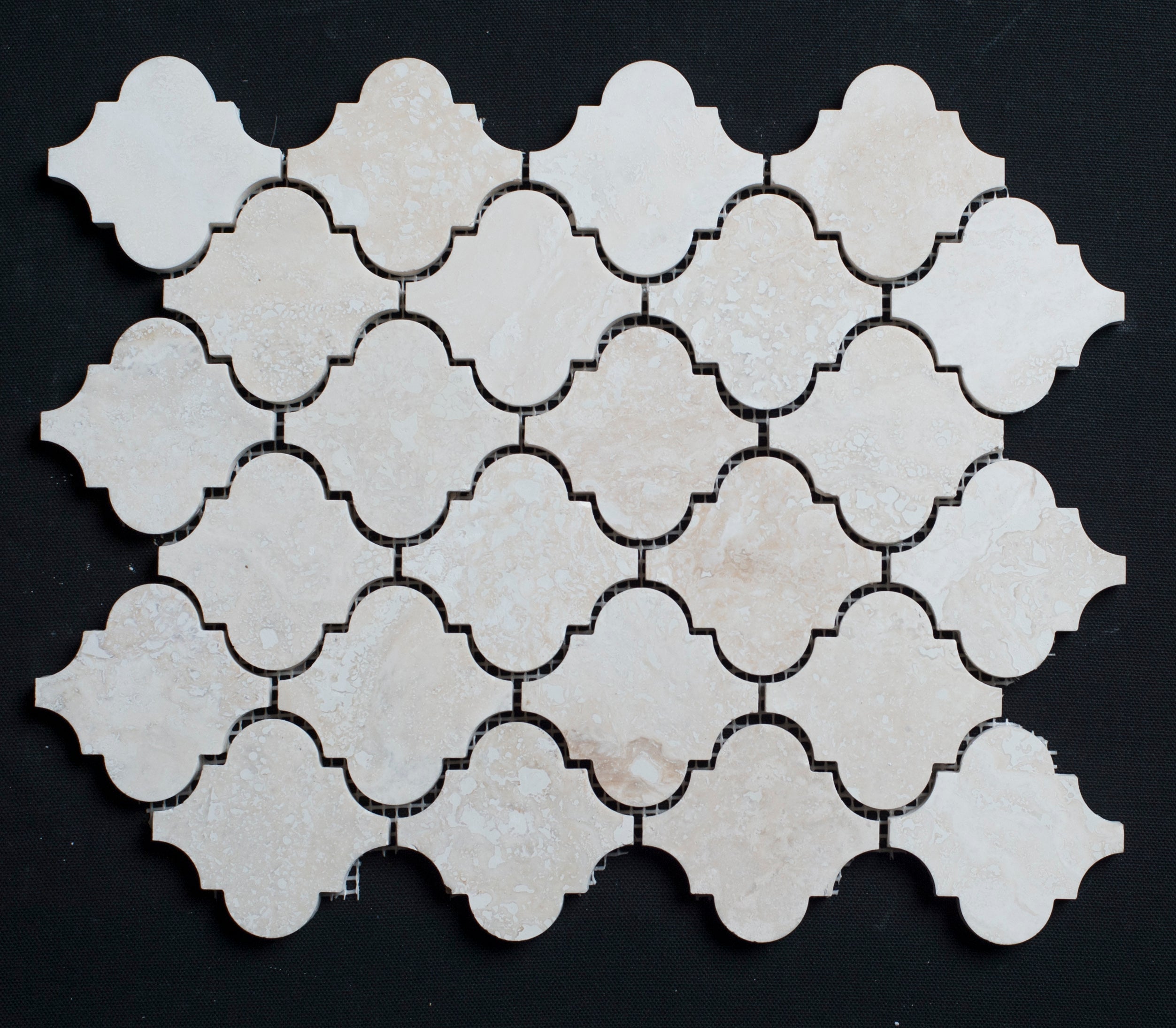 Cream Light Bianco Lantern Honed and Filled Mosaic Tile