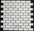 Cream Light Bianco 1x2 Tumbled Mosaic Tile