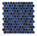 Crystal Aqua Blueberry 1X1 Glass Mosaic Tile