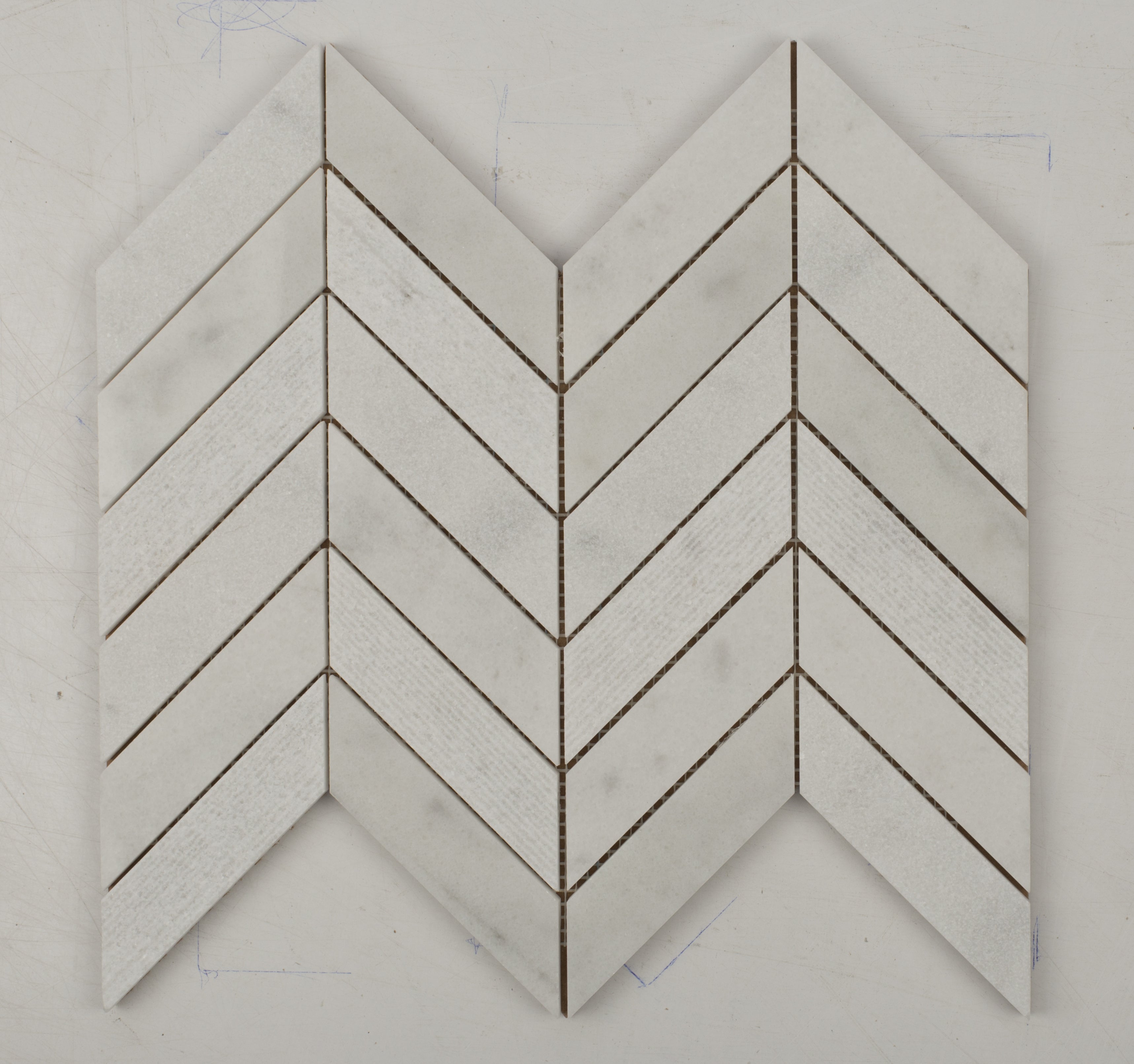 Bianco Nieve Chevron Marble Mosaic Tile