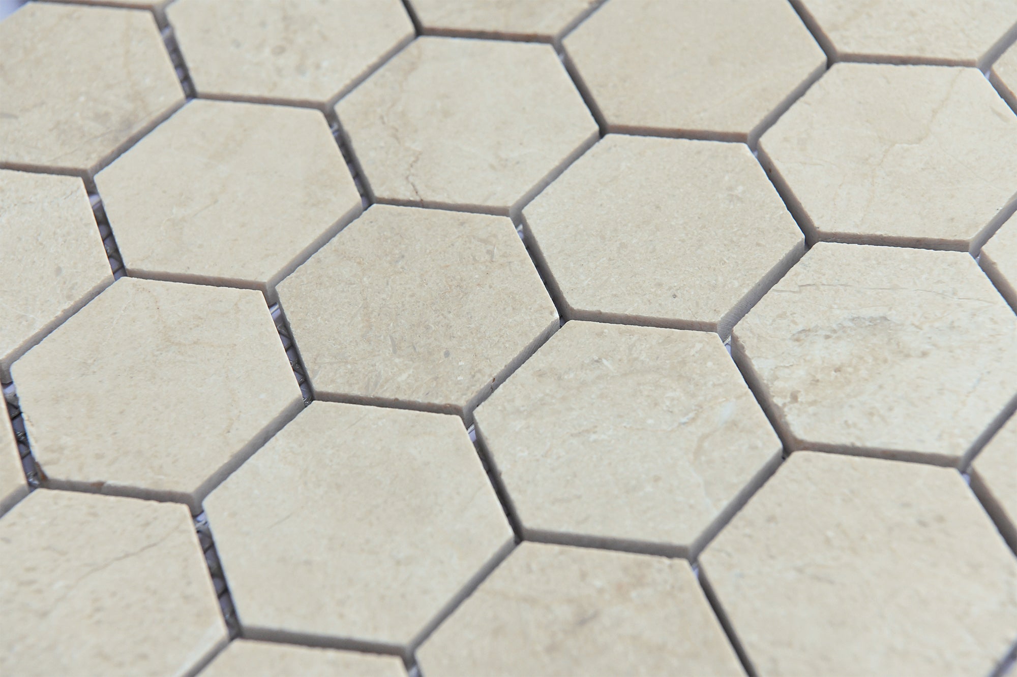 Crema Marfil Marble 2x2 Hexagon Honed Mosaic Mosaic Tile