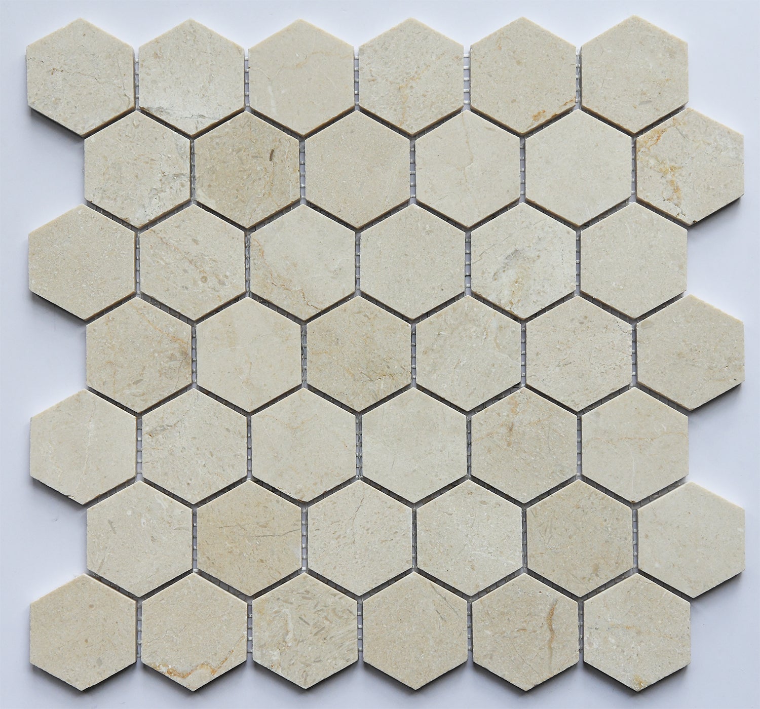 Crema Marfil Marble 2x2 Hexagon Honed Mosaic Mosaic Tile