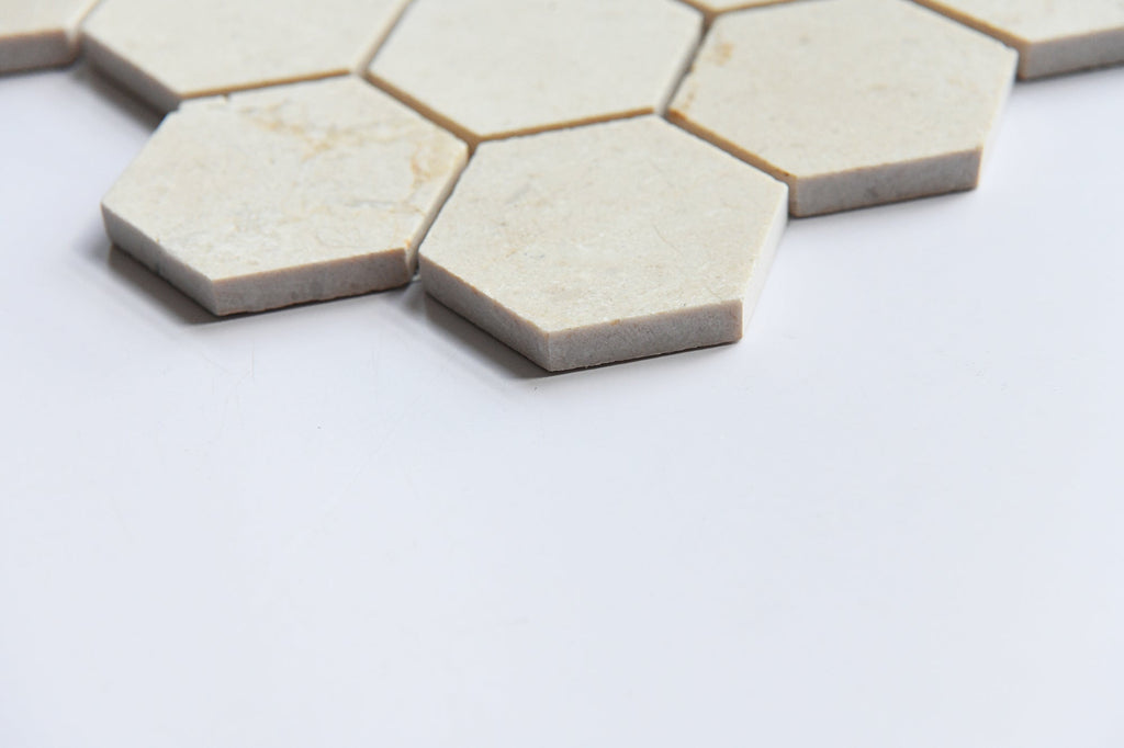 Crema Marfil Marble 2x2 Hexagon Honed Mosaic Mosaic Tile