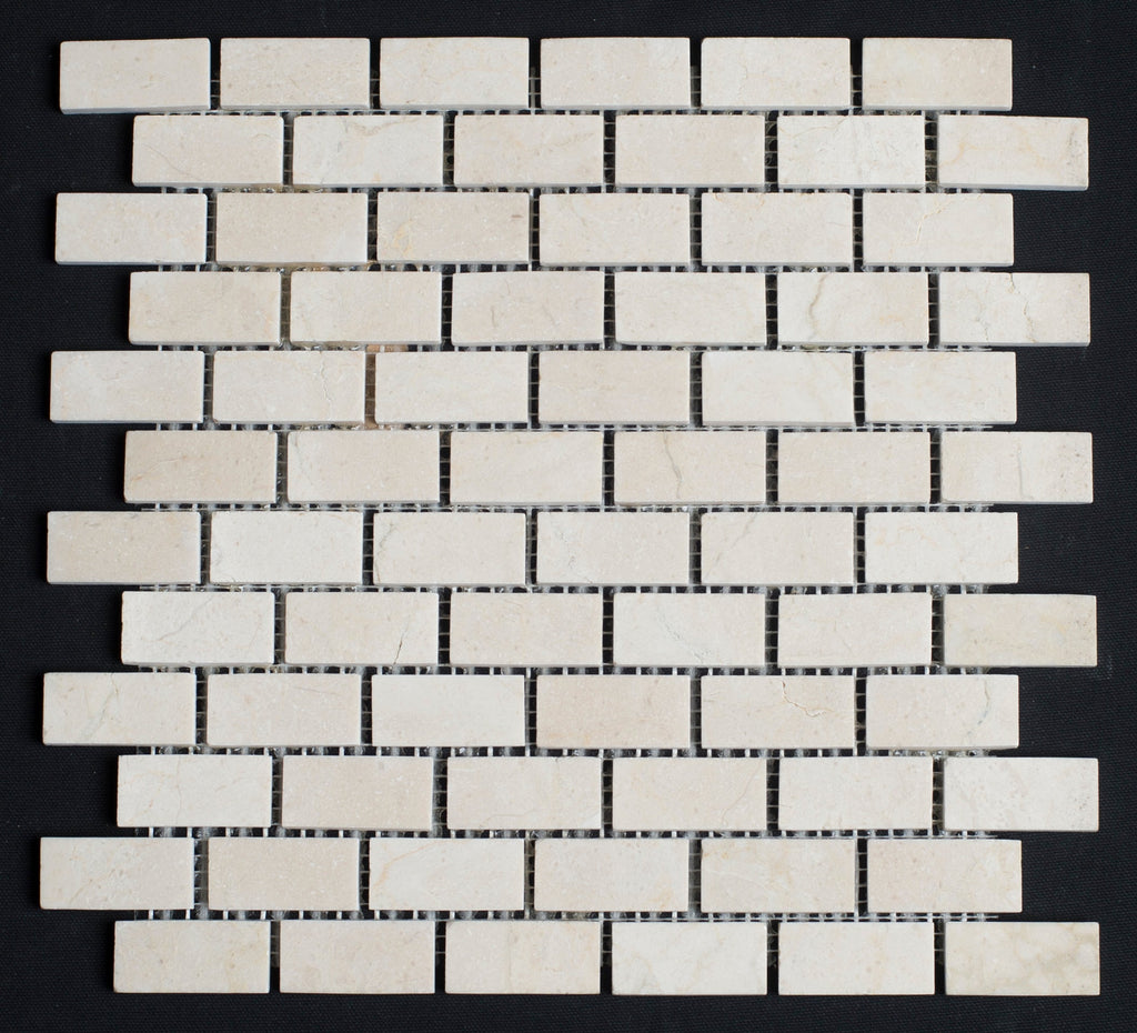 Crema Marfil Marble 1x2 Honed Mosaic Tile