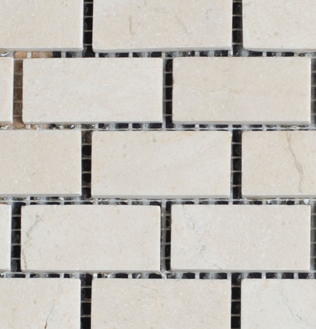 Crema Marfil Marble 1x2 Honed Mosaic Tile