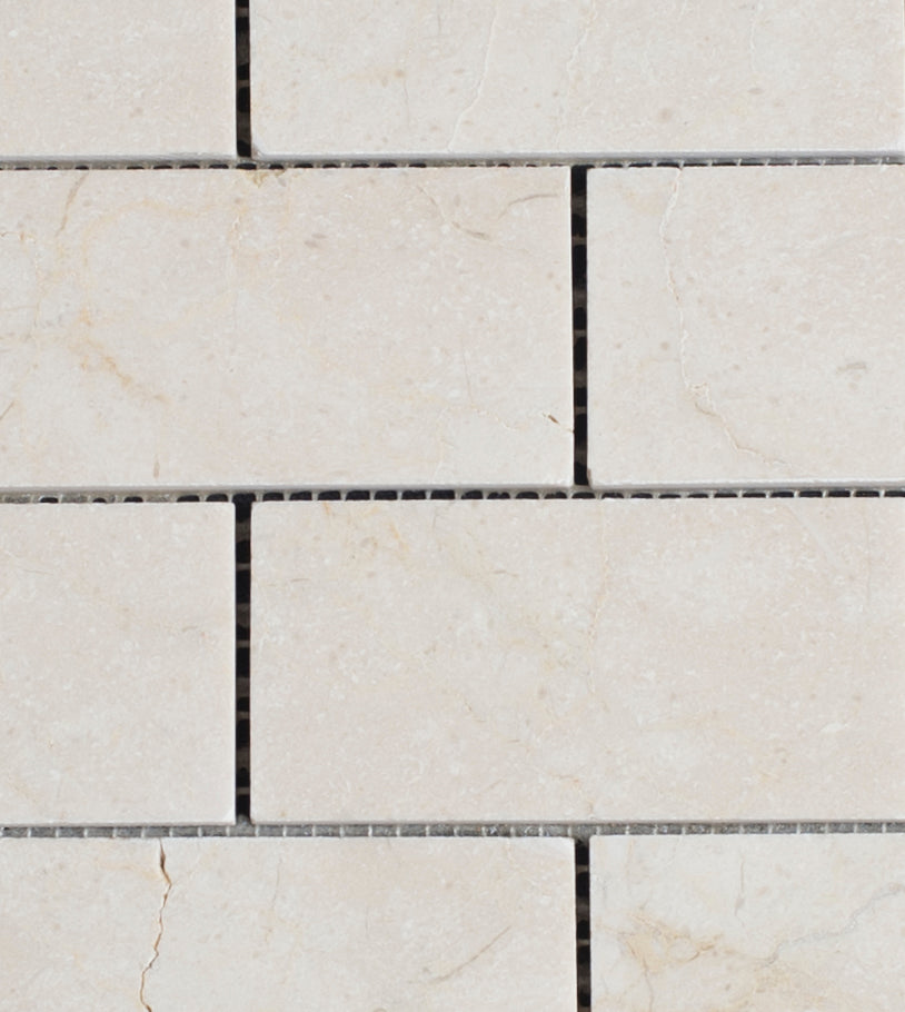Crema Marfil Marble 2x4 Honed Mosaic Tile