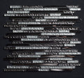 Glass mosaic tile pattern on a black background