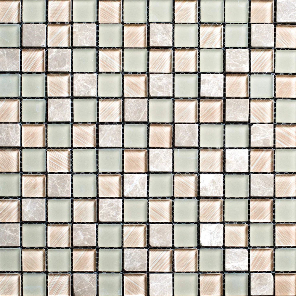 Mosaic tile pattern with small square tiles in various colors