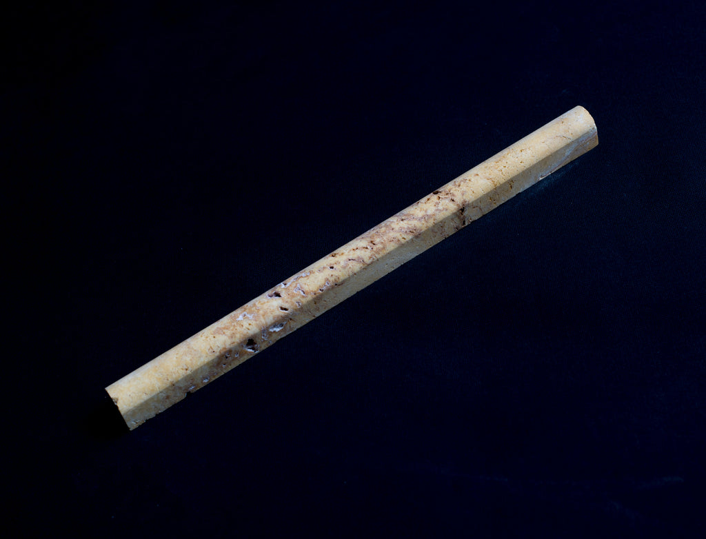 Gold Travertine Bullnose Pencil Honed and Unfilled Mosaic Tile