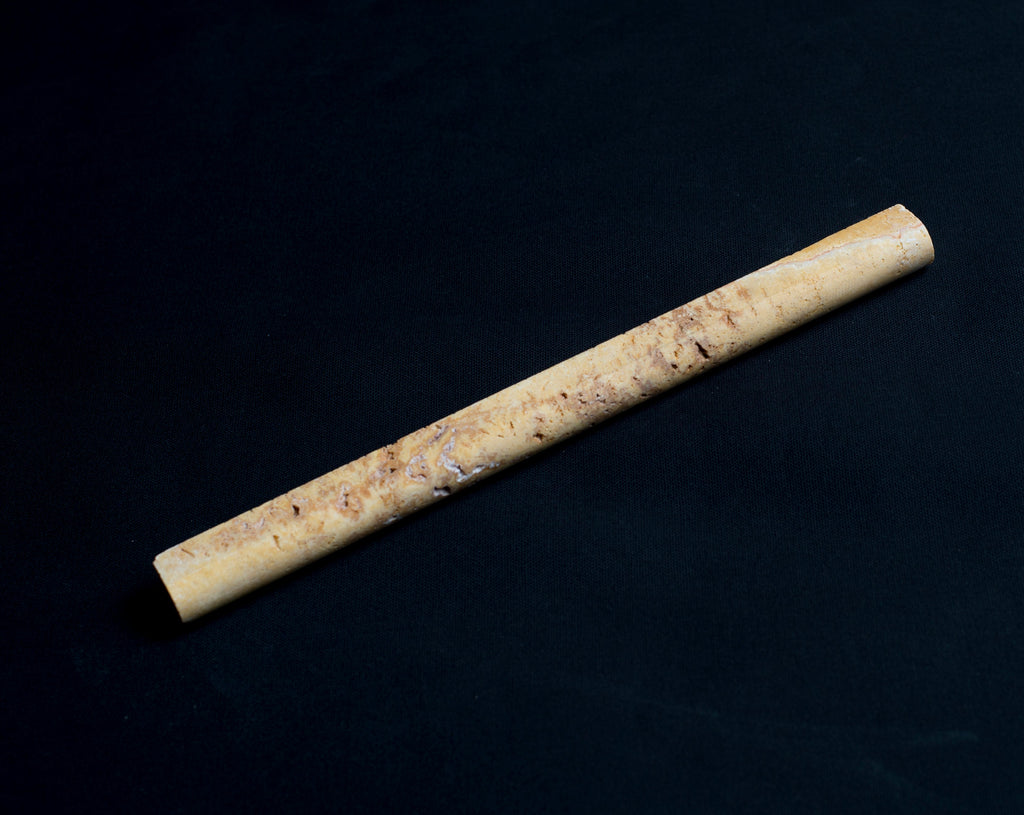 Gold Travertine Bullnose Pencil Honed and Unfilled Mosaic Tile