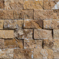 Gold Travertine 1x2 Split Face Mosaic Tile