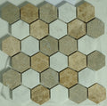 Golden Isle 2x2 Hexagon Honed Marble Mosaic Tile