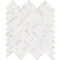 Herringbone Calacatta Gold Matte Marble Look Glass Mosaic Tile