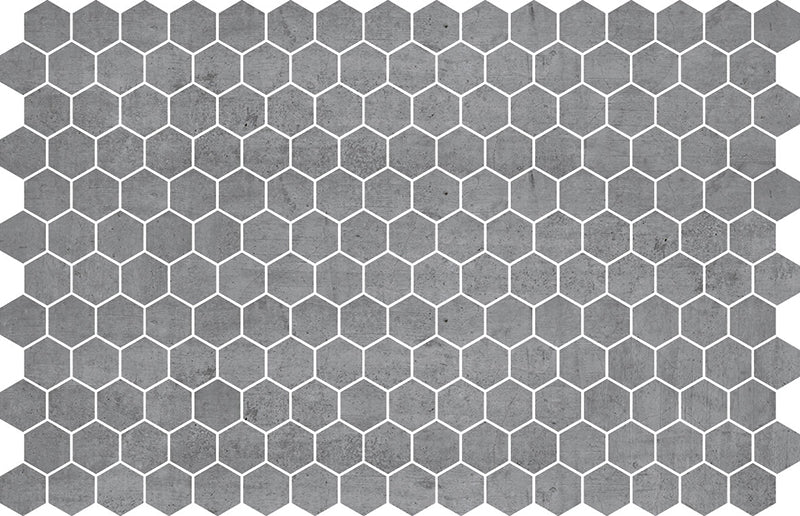 Hexa Concrete Look Matte Glass Mosaic Tile