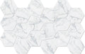 Hexa Mega Air Calacatta Matte Marble Look Glass Mosaic Tile