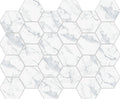 Hexa Mega Calacatta Look Matte Glass Mosaic Tile