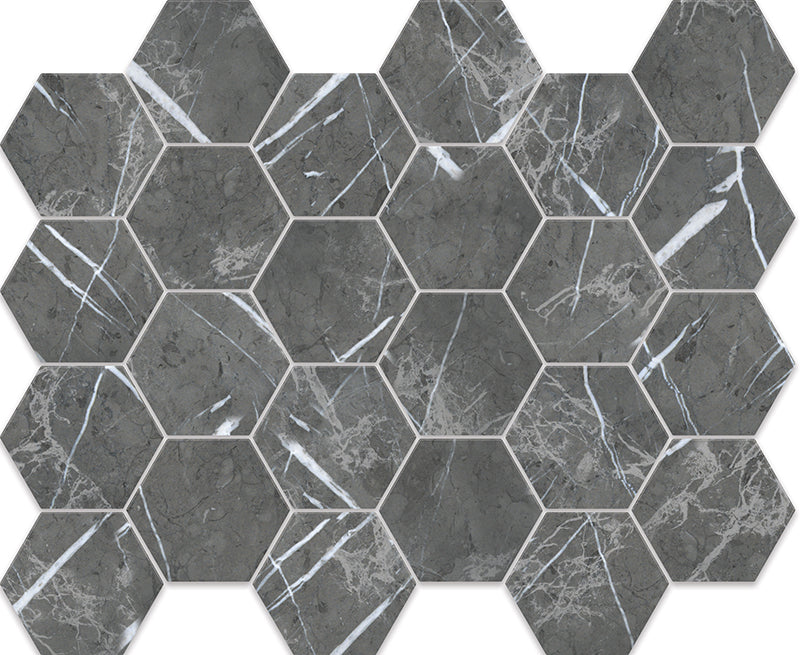 Hexa Mega Sole Matte Glass Mosaic Tile