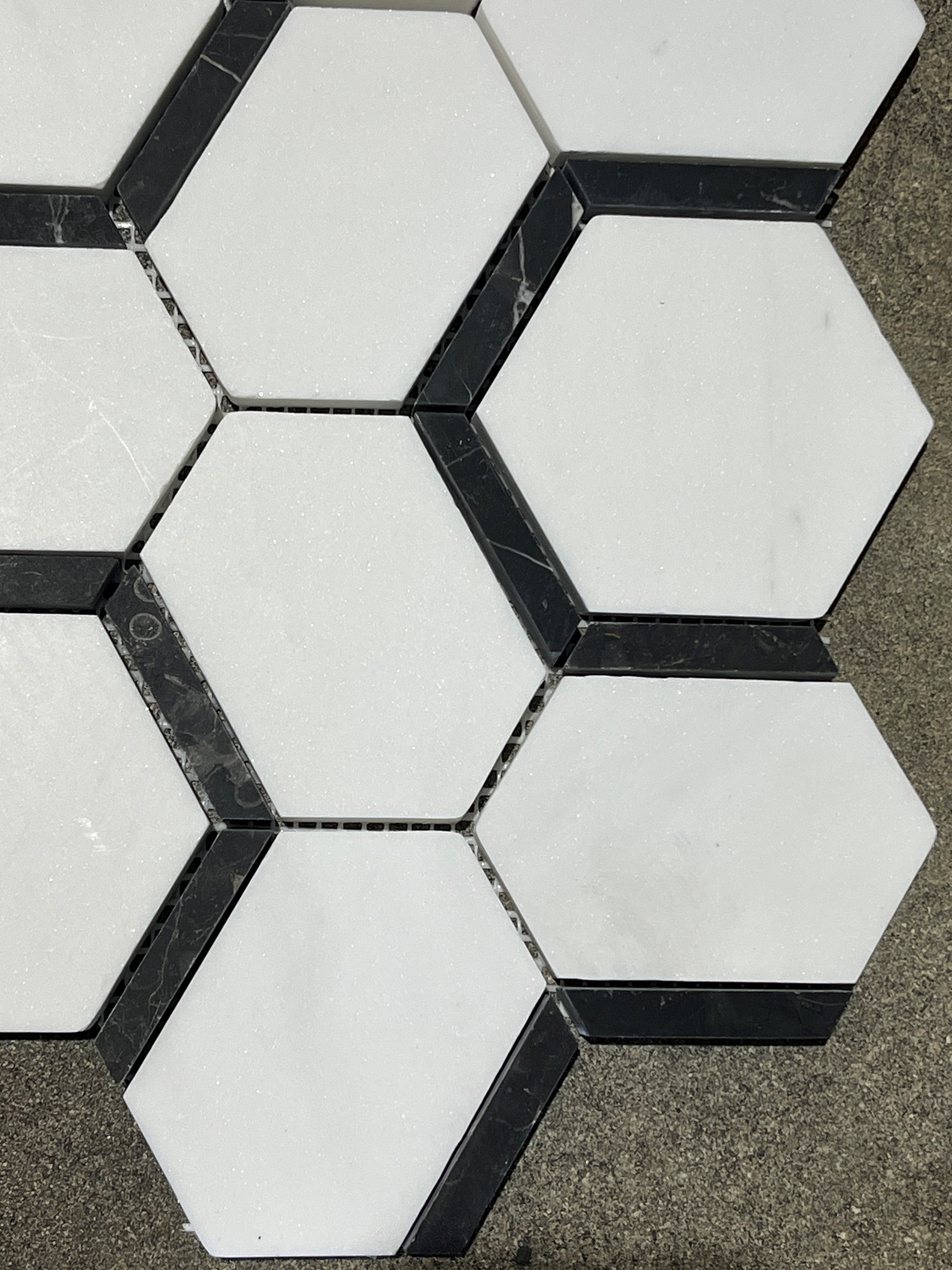 Catacomb Dolomite Marquina Honed Mosaic Tile