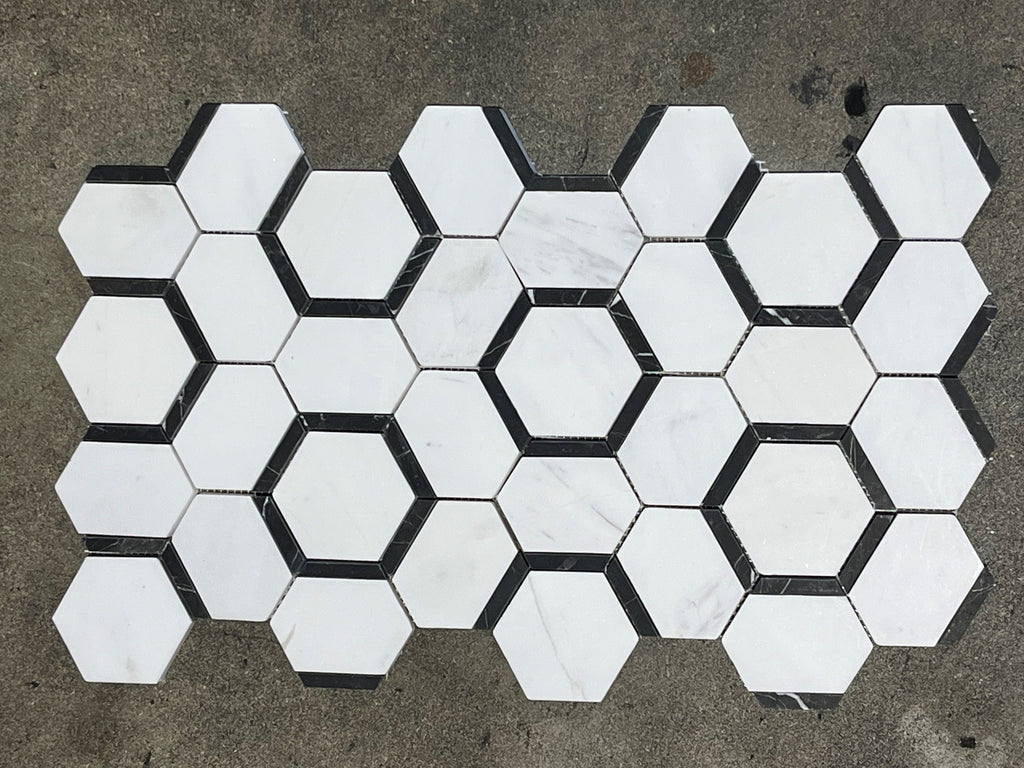 Catacomb Dolomite Marquina Honed Mosaic Tile