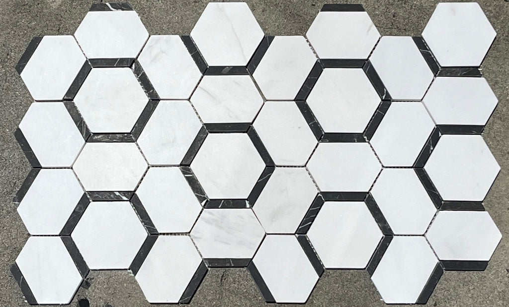 Catacomb Dolomite Marquina Honed Mosaic Tile