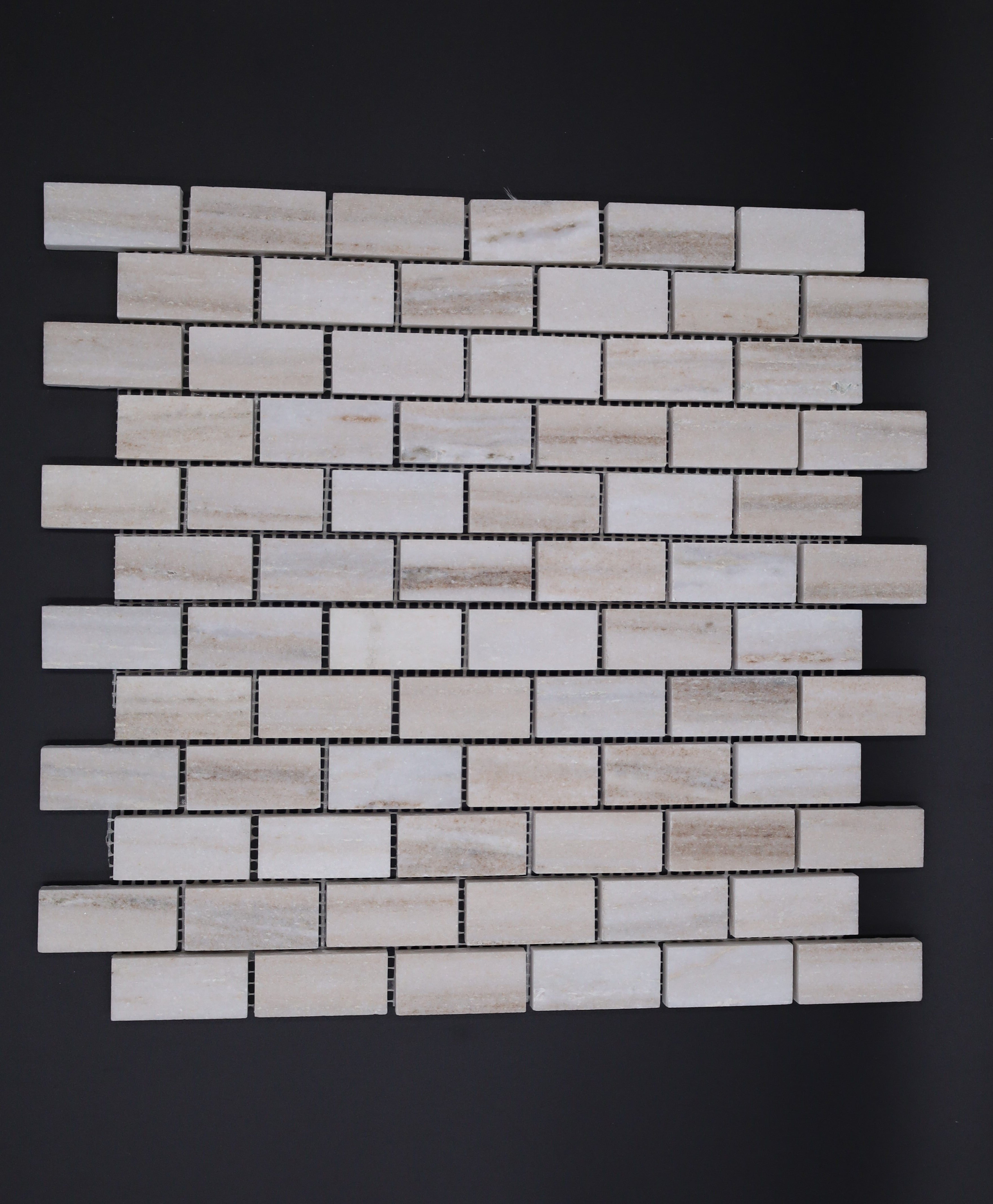 Palisandro Marble 1x2 Stacked Brick Mosaic Tile - stoneandtiledepot.com