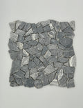 Bardiglio Marble Flat Pebble Broken Random Mosaic Tile - stoneandtiledepot.com