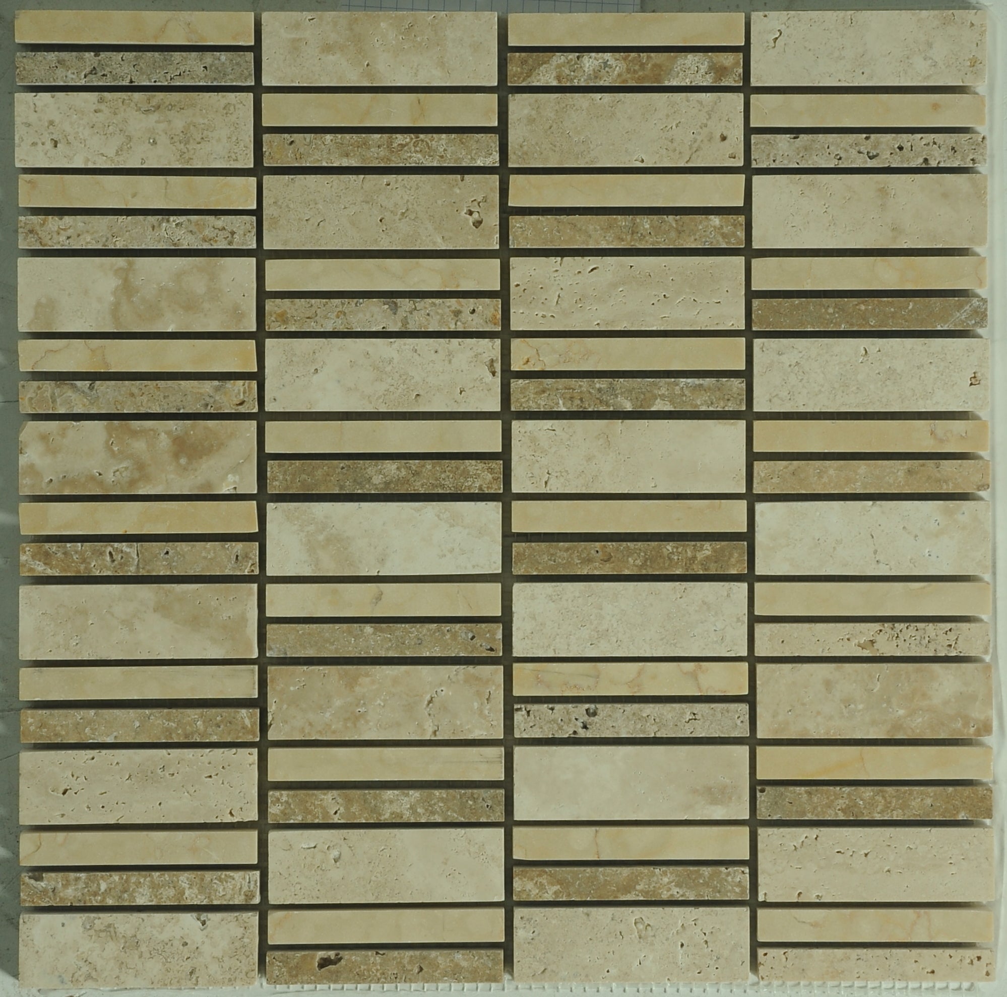 Castaway Linear Mosaic Travertine Honed Mosaic Tile