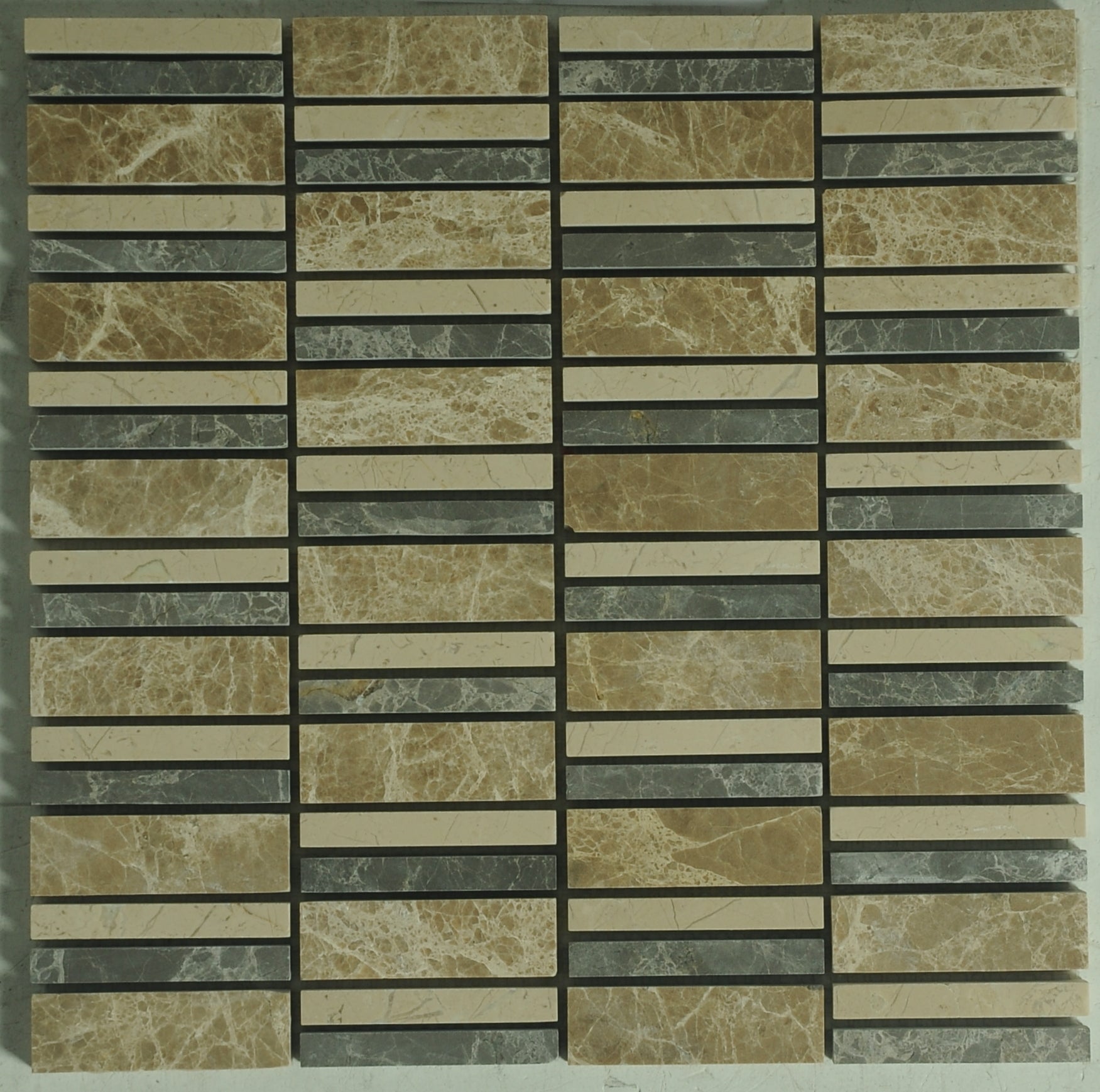 Silver Sand Linear Mosaic Marble Honed Mosaic Tile
