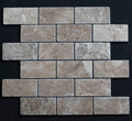 Noce Travertine 2x4 Tumbled Mosaic Tile