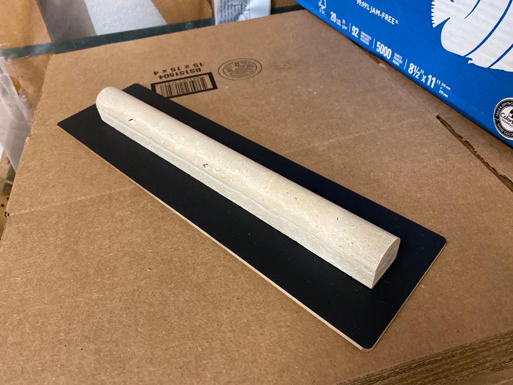 Ivory Travertine 1x12 Bullnose Liner