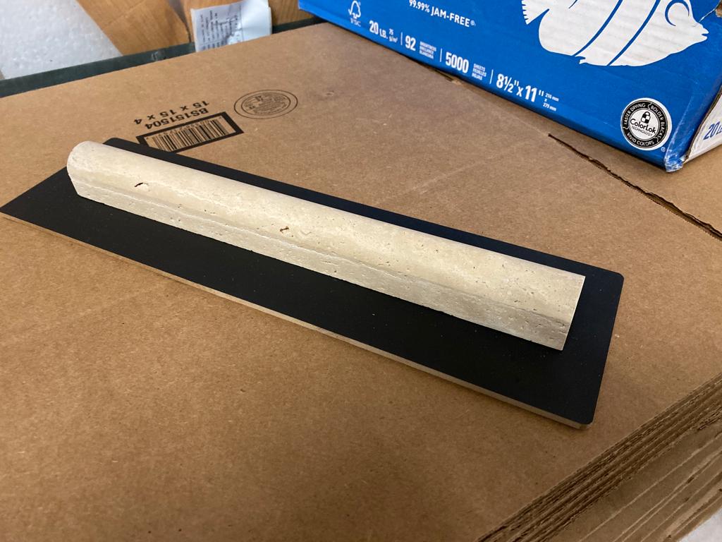 Ivory Travertine 1x12 Bullnose Liner