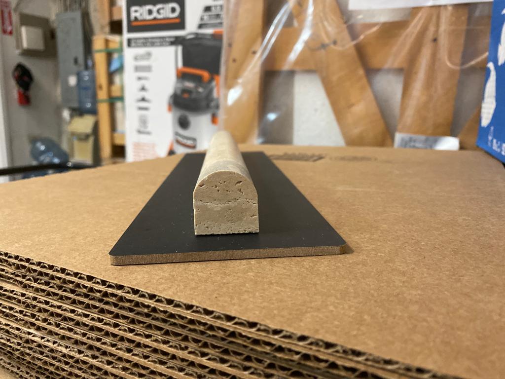 Ivory Travertine 1x12 Bullnose Liner