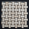 Ivory Travertine Basketweave Honed and Filled Mosaic Tile