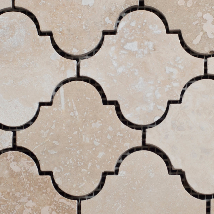 Ivory Travertine Lantern Filled and Honed