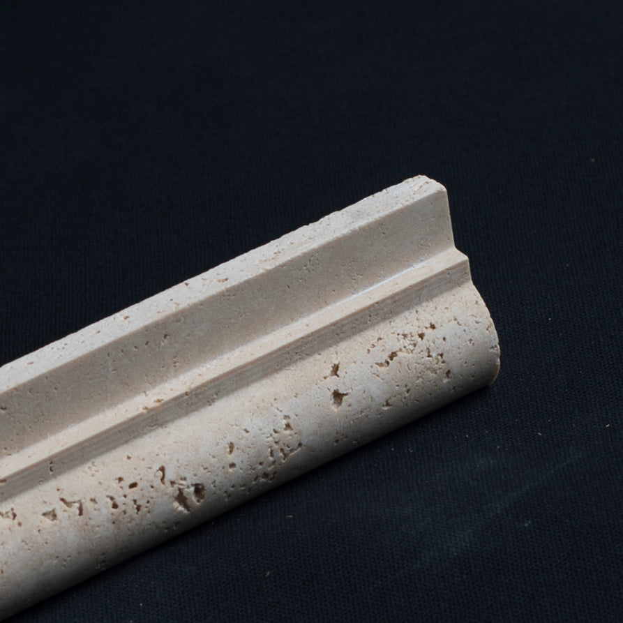 Ivory Travertine 2x12 Ogee Edge